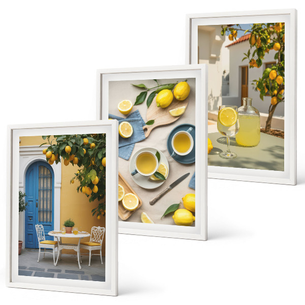 Set tablouri pentru dormitor Ușă albastră cu limonadă de lămâi