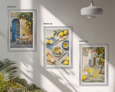 Set tablouri pentru dormitor Ușă albastră cu limonadă de lămâi