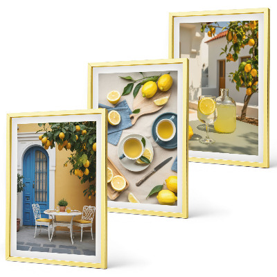 Set tablouri pentru dormitor Ușă albastră cu limonadă de lămâi