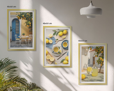 Set tablouri pentru dormitor Ușă albastră cu limonadă de lămâi