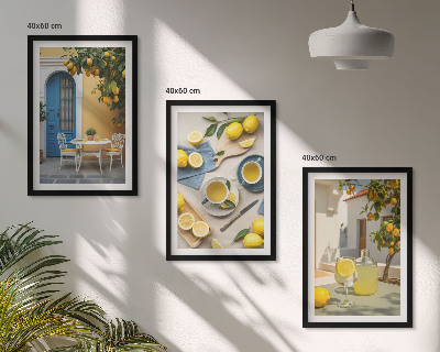 Set tablouri pentru dormitor Ușă albastră cu limonadă de lămâi