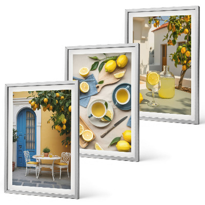 Set tablouri pentru dormitor Ușă albastră cu limonadă de lămâi