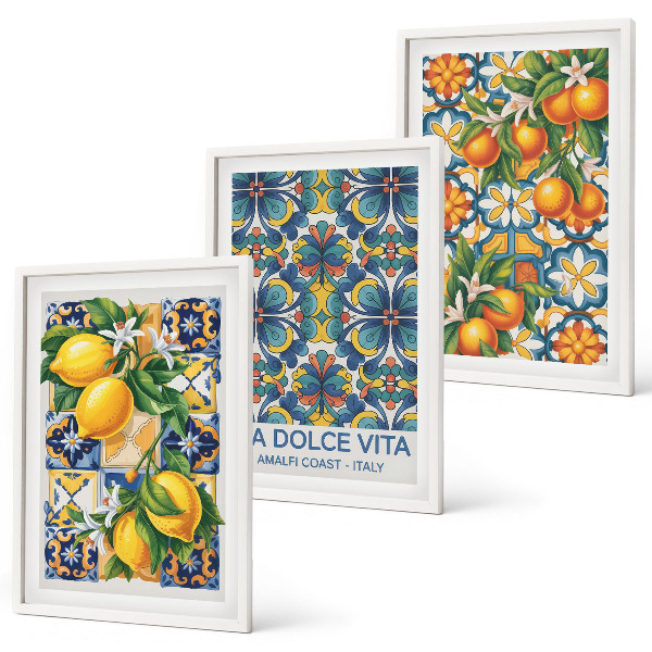 Set tablouri decorative Modele de flori de lămâie și portocal