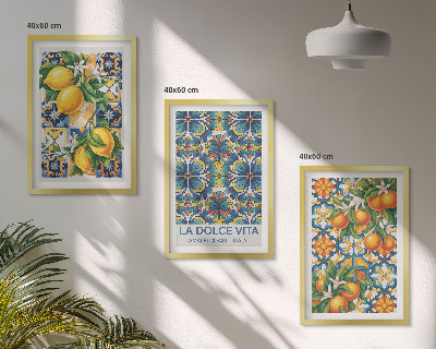 Set tablouri decorative Modele de flori de lămâie și portocal