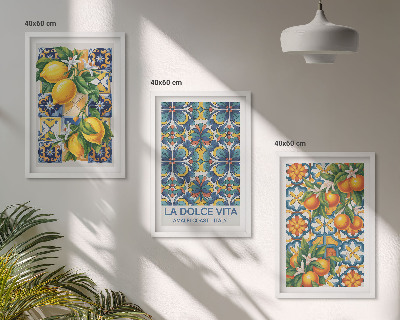 Set tablouri decorative Modele de flori de lămâie și portocal