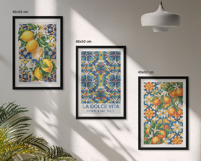 Set tablouri decorative Modele de flori de lămâie și portocal