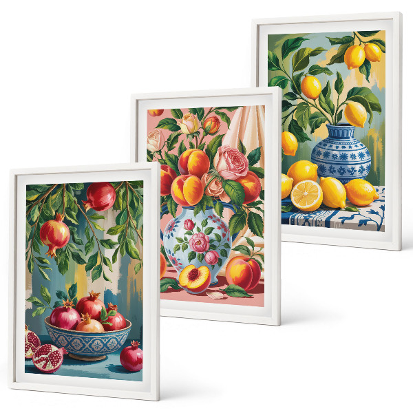 Set tablouri decorative Compoziții de fructe de rodie