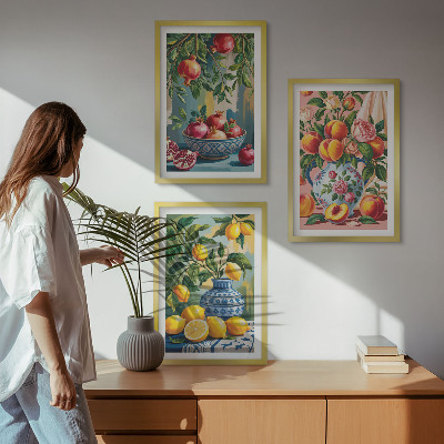 Set tablouri decorative Compoziții de fructe de rodie