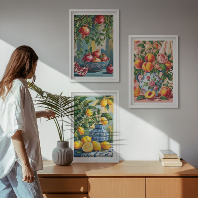 Set tablouri decorative Compoziții de fructe de rodie