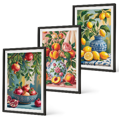 Set tablouri decorative Compoziții de fructe de rodie