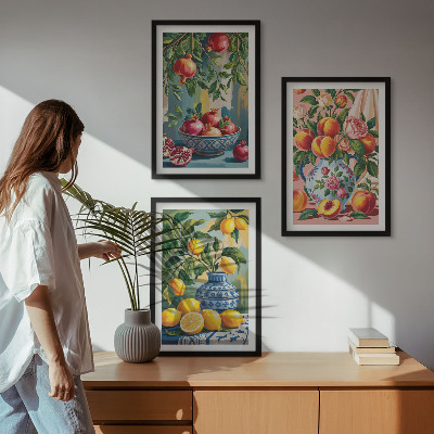 Set tablouri decorative Compoziții de fructe de rodie