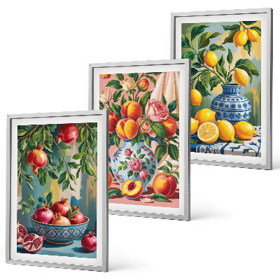 Set tablouri decorative Compoziții de fructe de rodie