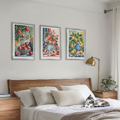 Set tablouri decorative Flori și fructe în vaze