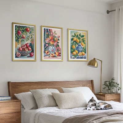 Set tablouri decorative Flori și fructe în vaze