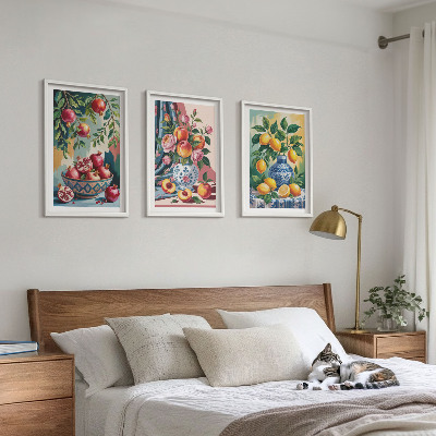 Set tablouri decorative Flori și fructe în vaze