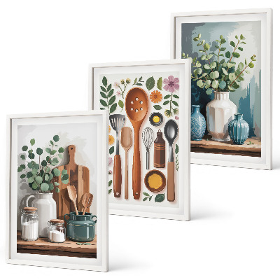 Set tablouri pentru dormitor Accesorii de bucătărie pe bază de plante