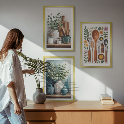 Set tablouri pentru dormitor Accesorii de bucătărie pe bază de plante