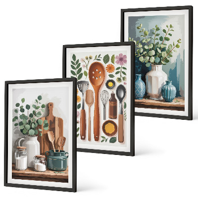 Set tablouri pentru dormitor Accesorii de bucătărie pe bază de plante