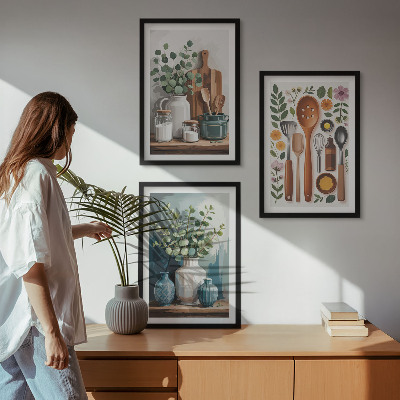Set tablouri pentru dormitor Accesorii de bucătărie pe bază de plante