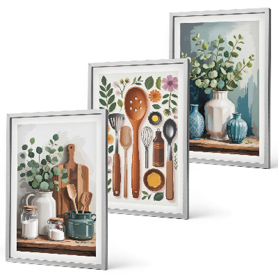 Set tablouri pentru dormitor Accesorii de bucătărie pe bază de plante