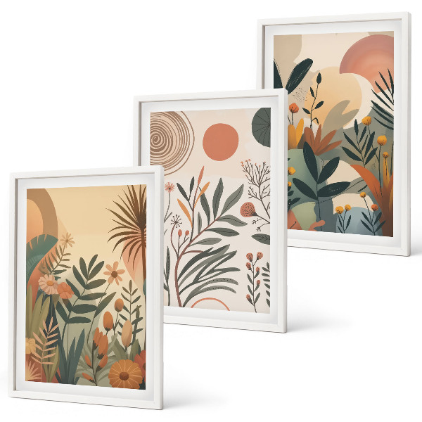 Set tablouri decorative Motive vegetale în culori discrete
