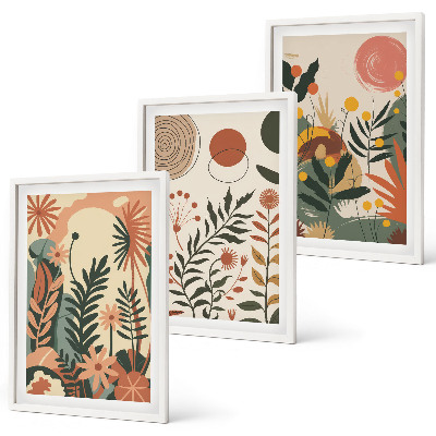 Set tablouri pentru dormitor Modele vintage de plante pastelate