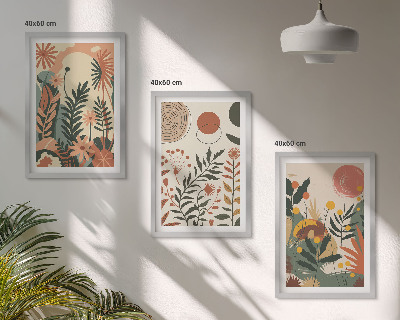 Set tablouri pentru dormitor Modele vintage de plante pastelate