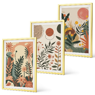 Set tablouri pentru dormitor Modele vintage de plante pastelate