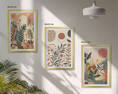 Set tablouri pentru dormitor Modele vintage de plante pastelate