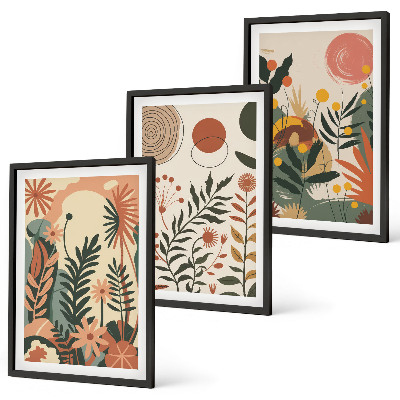 Set tablouri pentru dormitor Modele vintage de plante pastelate