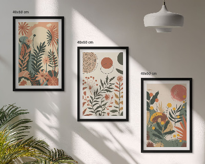 Set tablouri pentru dormitor Modele vintage de plante pastelate