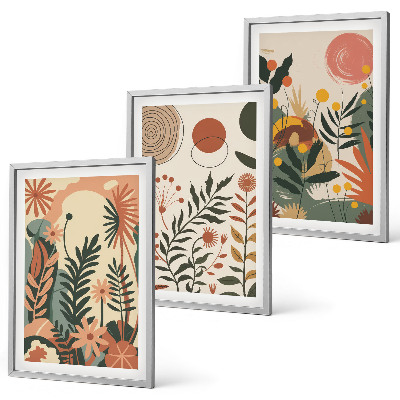 Set tablouri pentru dormitor Modele vintage de plante pastelate