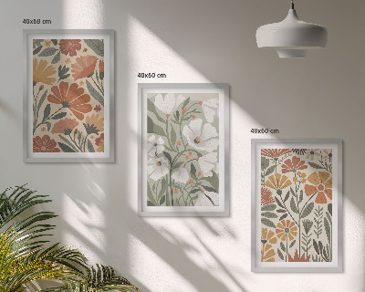 Set tablouri pentru dormitor Modele florale portocaliu verde