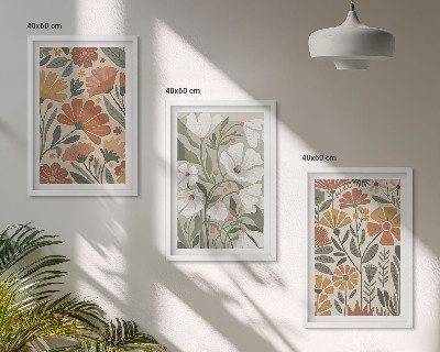 Set tablouri pentru dormitor Modele florale portocaliu verde