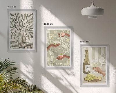 Set tablouri decorative Cocktailuri rustice cu flori de măslin
