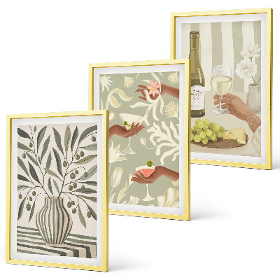 Set tablouri decorative Cocktailuri rustice cu flori de măslin