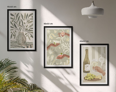 Set tablouri decorative Cocktailuri rustice cu flori de măslin