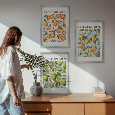 Set tablouri decorative Modele pastelate cu citrice fructate