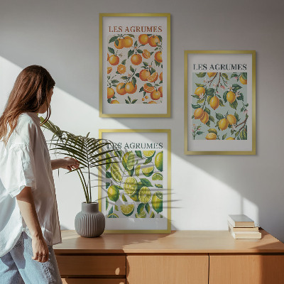 Set tablouri decorative Modele pastelate cu citrice fructate