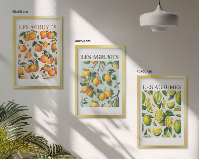 Set tablouri decorative Modele pastelate cu citrice fructate