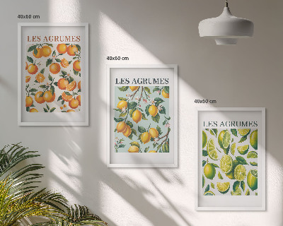 Set tablouri decorative Modele pastelate cu citrice fructate
