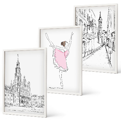 Set tablouri pentru dormitor Balerine elegante și arhitectură