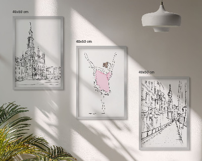 Set tablouri pentru dormitor Balerine elegante și arhitectură