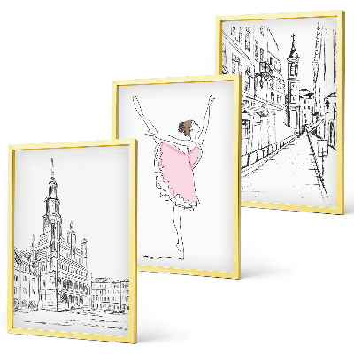 Set tablouri pentru dormitor Balerine elegante și arhitectură