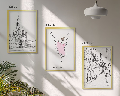 Set tablouri pentru dormitor Balerine elegante și arhitectură
