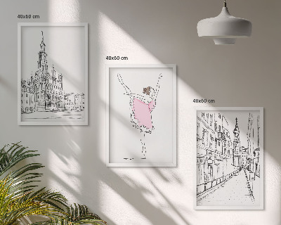 Set tablouri pentru dormitor Balerine elegante și arhitectură