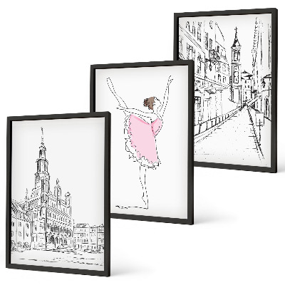 Set tablouri pentru dormitor Balerine elegante și arhitectură