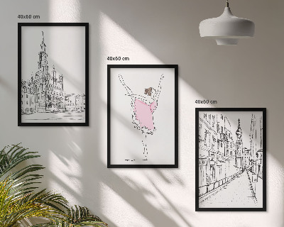 Set tablouri pentru dormitor Balerine elegante și arhitectură