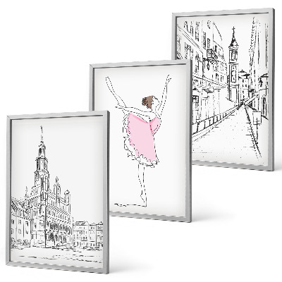 Set tablouri pentru dormitor Balerine elegante și arhitectură