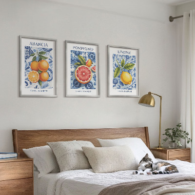 Set tablouri decorative Ilustrații vintage cu fructe citrice